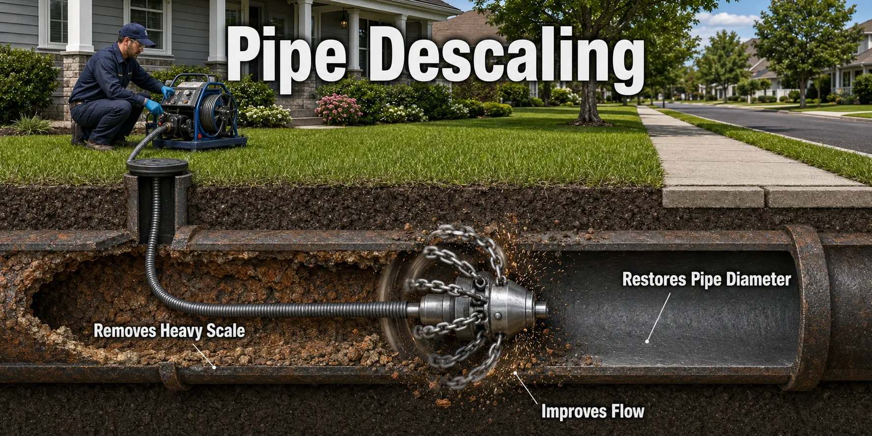 Northern Virginia Cast Iron Sewer Pipe Descaling